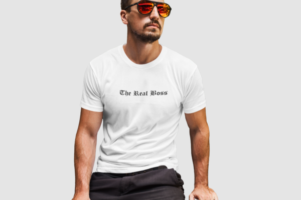 Camiseta Hombre The Real Boss Blanco
