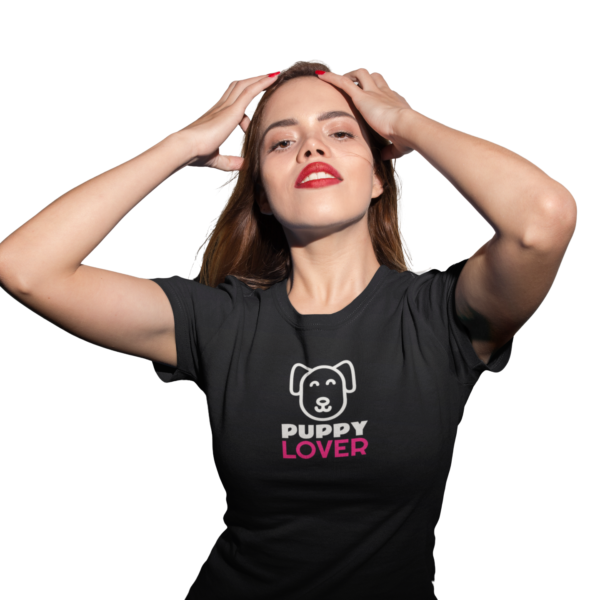 Camiseta Mujer Negra Puppy Lover