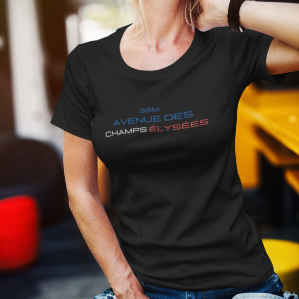 Camiseta Mujer Negra Avenue Paris