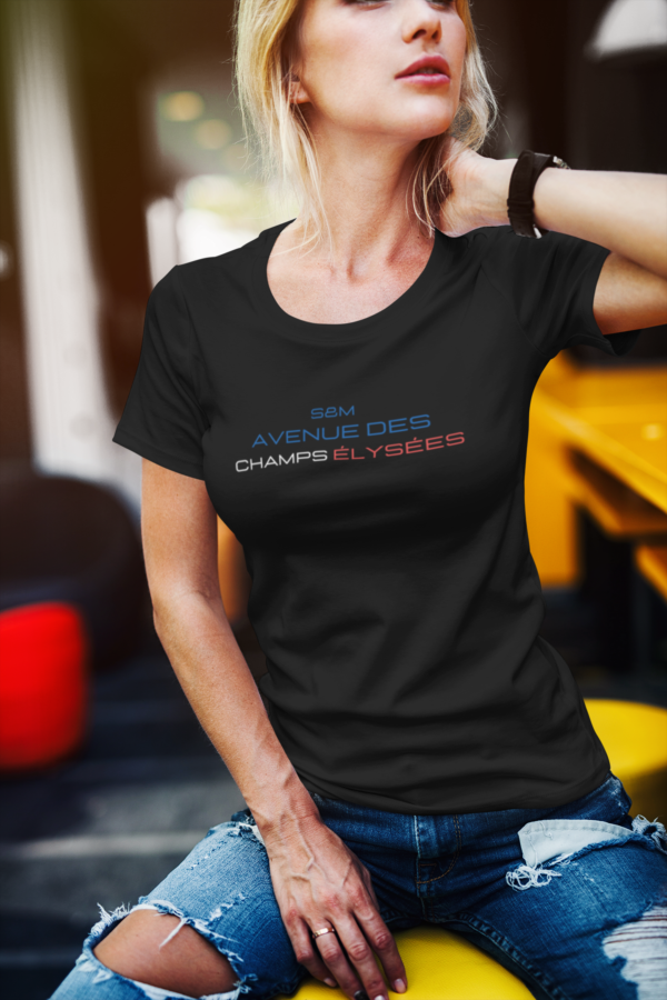 Camiseta Mujer Negra Avenue Paris