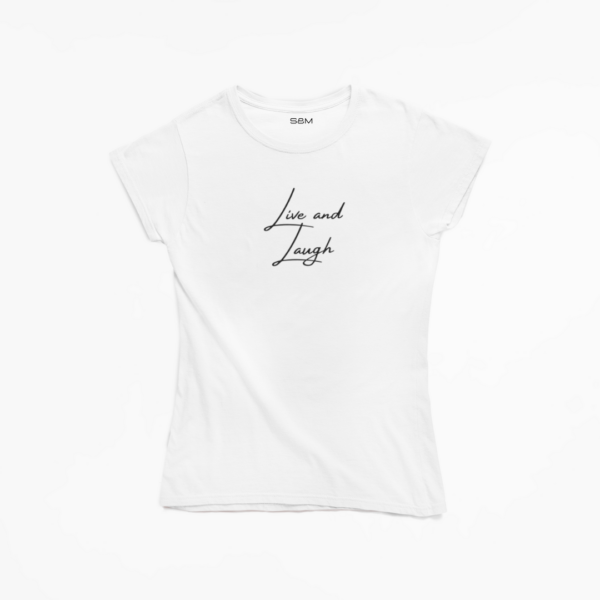 Camiseta Mujer Blanca Live and Laugh - Imagen 2