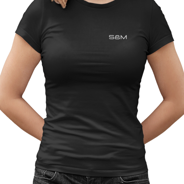 Camiseta Negra Close Fit Logo Blanco