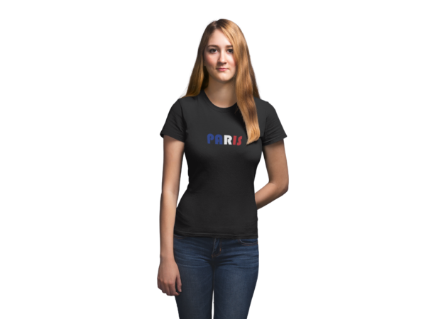 Camiseta Mujer Negro Paris Colores