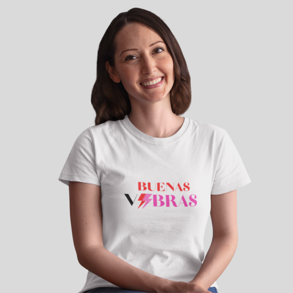 Camiseta Mujer Blanca Buenas Vibras