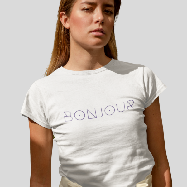 Camiseta Blanca Bonjour Mujer