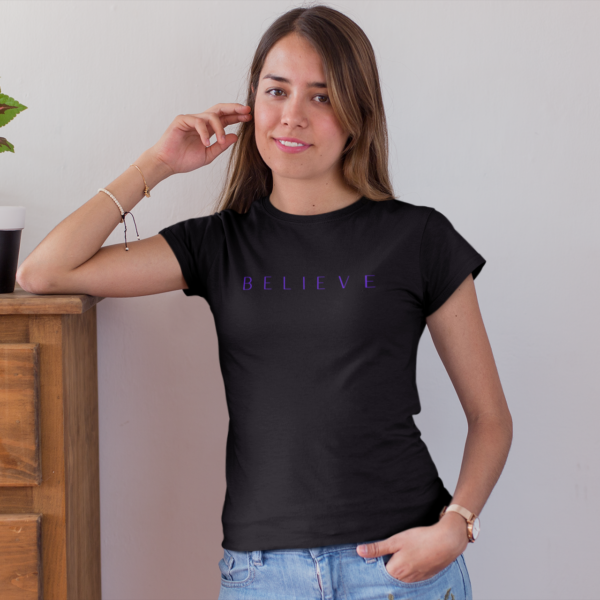 Camiseta Negra Mujer Believe